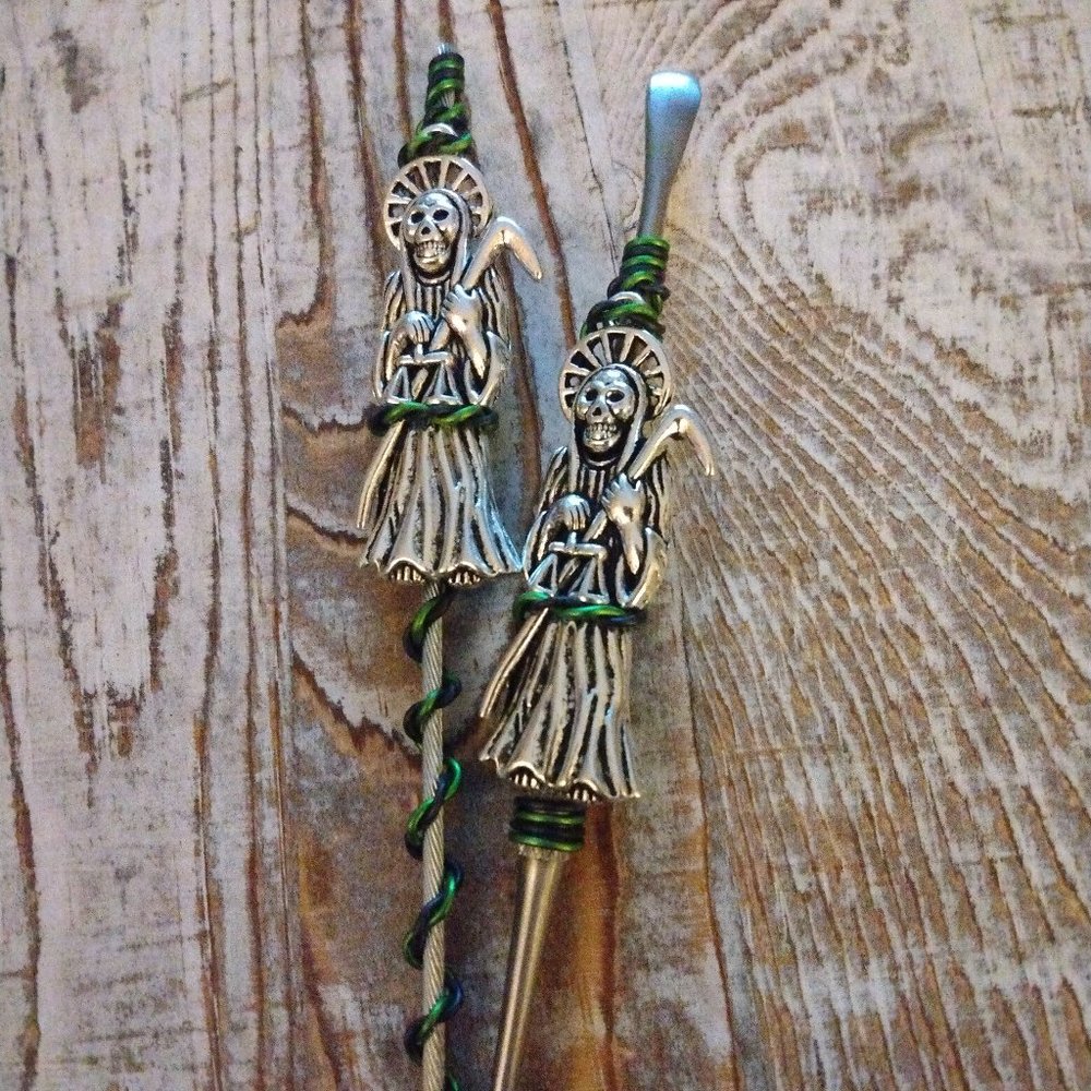 Grim Reaper Roach Clip ATM Card Clip And Wax Carving Tool Set, Bracelet Helper